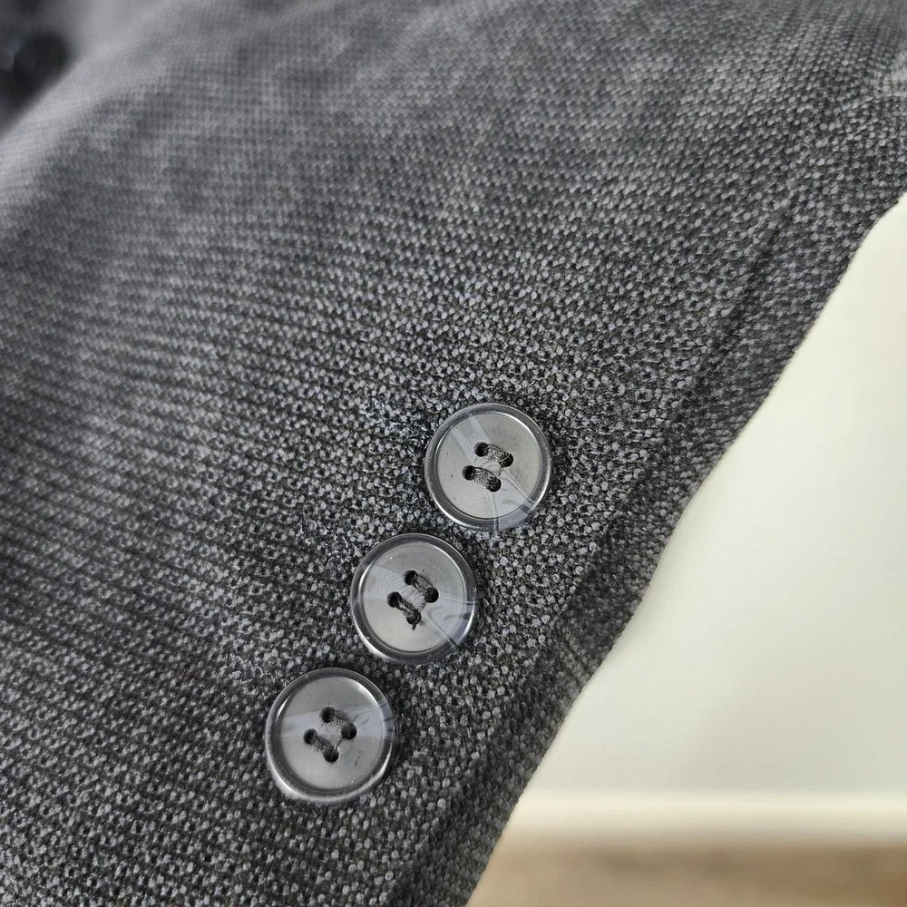 Phat Premium Phat Farm Blazer Sport Coat 46L Gray Brushed Birdseye Casual VTG